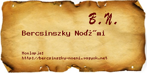 Bercsinszky Noémi névjegykártya